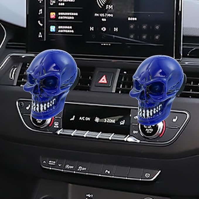 Skull Car Air Fresheners Cute Cool Funny Air Conditioning Vent Perfume Diffuser Decoration Interior Car Accessories 2 pcs