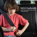 4 Pack Universal Car Seat Belt Pads, Adult Seat Belt Shoulder Strap Covers Harness Pad for Car/Bag,Soft Comfort Helps Protect You Neck Shoulder from The Seat Belt Rubbing（Black）