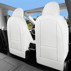 for Tesla Model Y 7 Seaters Seat Cover The First and Second Row Car Seat Cover Custom 2020-2024 (White-2 Rows)