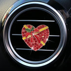 Set of 4 Bling Christmas Car Air Freshener Vent Clips, Crystal Rhinestone Sparkly Air Conditioning Outlet Decorative Clip Charms Cute Car Interior Accessories