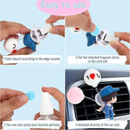 4 Piece Cute Car Air Freshener Vent Clip Lovely Couple Car Accessories couple design Perfume Clip Essential Oil Diffuser Interior with Fragrance Tablet for Air Vent Freshener(Cute Style)