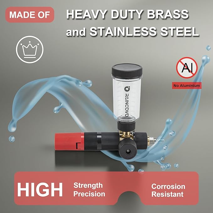 Pure Pro Foam Cannon for Pressure Washer, Adjustable Nozzle with 1/4” Quick Connector, Power Washer Soap Cannon for Car Detail, Additional 1.1mm Orifice Nozzle