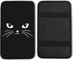 Black Cat Vehicle Center Console Armrest Cover Pad,Black Cat Car Accessories Soft Middle Console Cushion Pad,Auto Arm Rest Mat Decor Cats Gifts for Women Men Dad for Most Vehicle SUV Truck