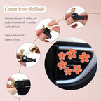 6pcs Flower Car Air Fresheners,Cute Orange Daisy Air Vent Clips Car Decor for Women,3.3cm/3cm/2.5cm Girly Flower Car Vent Clips,Refillable Clips on Diffuser