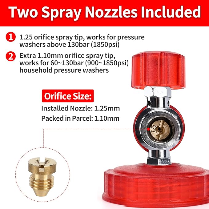 Pressure Washer Spray Gun M22-14 Max 3000 PSI with 1/4" Quick Connector Snow Foam Lance & 5 Spray Tips & Clip Nozzle Holder, Compatible for Some of Greenworks Kar-cher Ryobi Homelite Pressure Washer