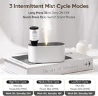 Waterless Diffuser for Essential Oil, Battery Operated Scent Air Aromatherapy Diffuser, Mini Aroma Diffusers with 3 Intermittent Mist Modes, Cycle Start for 400-700 sq.ft Home Office Bedroom.