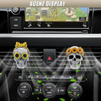 Halloween Skull Car Air Fresheners Vent Clips, Cute Skeleton Car Dashboard Air Vent Trim Clip Accessories, Cool Auto Aroma Diffuser Interior Decoration for Christmas Funny Present (2PCS)