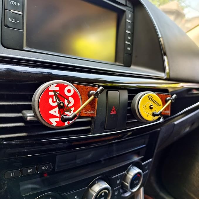 Car Vent Clip Aromatherapy Fragrance Diffuser, Car Retro air freshener Clip Car Record Player Design Turntable Perfume Vent Outlet
