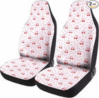 GENANY Pink Polka Dot Car Seat Covers Set of 2, Girly Breathable Front Seat Covers for Truck Sedan SUV, Cute Pink Car Accessories, for Women Men