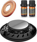 Kwak's Car Air Freshener,Rotating Solar Aromatherapy Essential Oil Diffuser Scent Car Decoration Automotive Interior Accessories (Black)