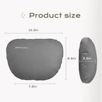 Coverado Leather Car Headrest Pillow Car Neck Pillow with Adjustable Strap, Head Support Rest Driver Relax Head Muscles Relieve Driving Fatigue, Breathable & Removable Cover, Gray