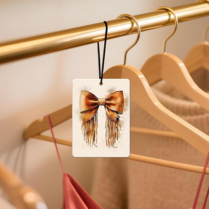 Cowgirl Car Air Freshener 4 Pcs, Watercolor Bow Hat Boot Scented Hanging Decor for Women, Vehicles Home Ranch, Western Boho Mirror Gift