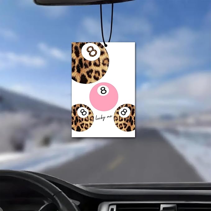 6PCS Leopard Initial B Car Air Freshener,Personalized Letter Car Accessories,Initial Gifts for Women and Men New Driver Auto Decor Rearview Mirror Hanging,Aromatherapy for Cars Interior or Locker