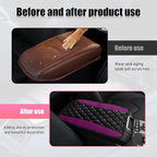 Car Center Console Cushion Pad, PU Leather Waterproof Auto Armrest Box Cover Protector, Comfortable Armrest Seat Box Cover Mat, Universal Car Accessories for SUV Truck (Purple)