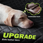 Pecute Back Seat Extender for Dogs 56.29 * 28.74 in, Car Window Fixing for Maximum Car Protection, Leather Fabric Dog Car Seat Cover for Back Seat, Waterproof, Scratch-Resistant, Support to 330 lbs