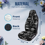 GENANY Spaceships Car Seat Covers Set of 2, Breathable Front Seat Covers for Truck Sedan SUV, Galaxy Car Accessories, Movie Themed Gift for Women Men