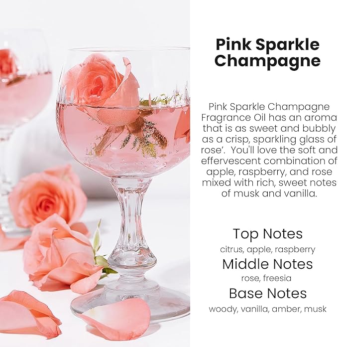 C Classy Car Air Freshener Hanging 2 Pack, Pink Sparkle Champagne Essential Oil Diffuser for Cars, Cute Glass Bottle Car Accessories for Women & Men Gift, Long-Lasting Fragrance, Made in USA