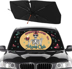 Socira Moms Funny Club Skull Car Windshield Sunshade for Mother Umbrella Foldable Visor Umbrella Cool Sun Shade Cover Sunshade Front Window Cover Car Accessories Mother's Birthday Gifts (57" X 30")