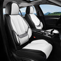 Coverado Seat Covers, Car Seat Covers Front Seats, Leather Seat Covers for Cars, Car Seat Protector Waterproof, Black Car Seat Cushion, Front Carseat Cover Universal Fit for Most Cars White