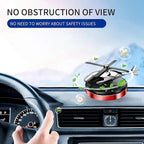 Car Air Freshener, Helicopter Solar Energy Rotating Aromatherapy Al Alloy Diffuser,Long-Lasting Fragrance, Interior Decoration Accessories Diffuser for Car and Home (Red)