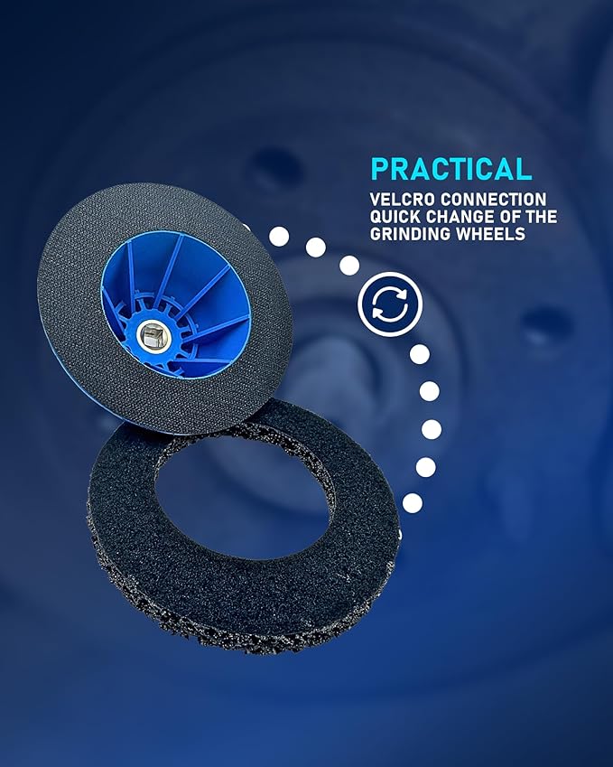 Professional Wheel Hub Grinder Kit - 6-Inch Silicon Carbide Disc with Cordless Drill Adapter - Universal Hub Cleaner for European Cars & Caravans - Tire Change & Rim Cleaning Tool