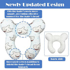 Baby Head Support Pillow for Newborn Toddler, Baby Neck Pillow Upgraded Comfortable Sleep Cushion for Car Plane Stroller Pushchair - Shark A