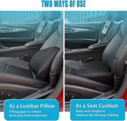 Car Seat Cushion for Driving - Comfort Memory Foam for Car Driver Seat- Back Support, Pain Relief - for Car Travel, Long Trips (Black)