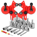 WORKEASE Diamond Tile Drill Bits Set, 17 Pcs with Double Suction Cups Hole Saw Guide Jig, (1/4"-2') for Glass, Ceramic, Marble, Porcelain, Tile Cutting