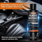 Plastic Restorer for Car Trim – 4oz Restores Faded Black Plastic, Vinyl & Rubber with Long-Lasting Shine & UV Protection – Interior & Exterior Car Plastic Restorer, Black Trim Restorer