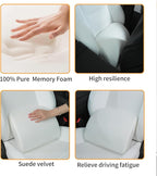 Memory Foam Lumbar Support Pillow for Tesla Model 3 Model Y Model S/X Cybertruck Model 3 Hidden Model Y Juniper Accessories - Mid/Lower Back Support Cushion for Car Seat (White)