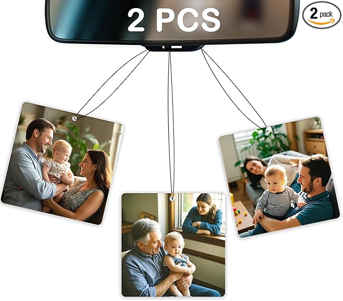 2 PCS Custom Air Fresheners with Picture,Personalized Double Sided Photo Air Freshener for Car with Scents Freshener, Customized Face Air Freshener Car Wardrobe Bathroom Hanging Ornaments