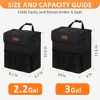 Car Trash Can Bin with Lid Hanging for Back Seat, Car Accessories for Women Men Leak Proof Automotive Garbage Cans Leakproof Vehicle Trash Can for Truck SUV Black