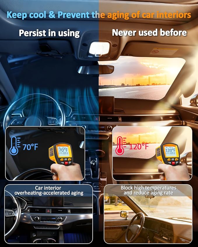 Windshield Sunshade for Honda HR-V 2016-2022 Sun Shade Car Windshield Accessories Upgrade 4 Layers Blocks UV Rays Custom Fit HRV Car Window Shades Front Windshield Keep Cool Foldable
