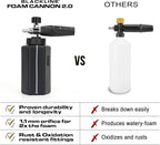 Blackline Foam Cannon for Pressure Washers (Wide Mouth), Durable Car Wash Foam Gun, Easy to Use & Adjust, Creates Thick Foam, 1L Bottle & Snow Foam Lance w/ 1/4" Quick Connect