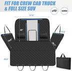 Back Seat Extender for Dogs Truck-Large Space, High Barrier Truck Dog Seat Cover Hold 420lb, Waterproof Pet Dog Hammock for Crew Cab Trucks F150, RAM1500, Sierra, Tundra, Silverado, Black