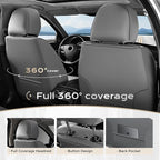Coverado Car Seat Covers, Front Covers for Cars, Car Seat Cover Front Seats, Automotive Seat Cover, Waterproof, Leather Car Seat Cushion, Universal Interior Seat Protectors for Most Cars Light_Gray