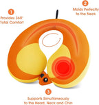 INFANZIA Kids Chin Supporting Travel Neck Pillow, Helps Support Head and Neck, Comfortably Designed for Head, Neck, and Chin Support - Gifts for Toddler/Child/Kids, Orange