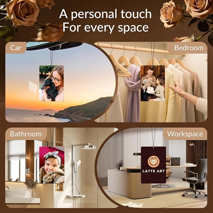 HINFKA Custom Air Fresheners with Picture, Personalized Double Sided Photo Air Freshener, Customized Gifts for Men Women Pet Lovers (Rectangle)