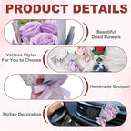 uxcell Light Purple Small Bouquet Car Air Freshener Vent Clips, Mini Decorative Rose Bouquet with Fragrance Diffuser for Women, Automotive Air Freshener Decoration, Style 1