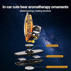 Car Air FreshenerThe Little Bear sways with the Refillable Air Purifier for Car Interior Dashboard Decorations Accessories(NY-Black)