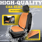 LINGVIDO Car Seat Covers Full Set (5 Seats) - Premium Perforated Nappa Leather, Waterproof Shield, Omni-Adapt Fit SUVs Sedans, Ultimate Family & Pet Protection
