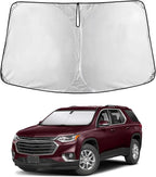 EcoNour Windshield Sunshade Compatible for Chevrolet Traverse 2018-2024 2025 2026, Sun Visor for Front Windshield & Window Sun Shade Cover, UV Heat Blocker & Protector, Car Accessories