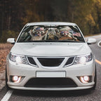 Socira Funny Rocking Raccoon Car Windshield Sun Shade Umbrella Foldable Rock Racoons Sunshade for Front Window Auto Windshield Sunshade Covers Car Accessories Gifts for Men Protect from Sun Rays Heat