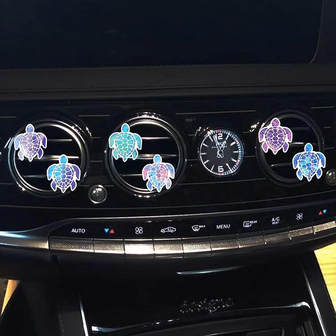 6 Pcs Sea Turtle Air Vent Clips, Cute Sea Turtle Car Air Fresheners Vent Clips Air Conditioning Outlet Clip Funny Decoration Interior Decor Car Accessories for Women Men