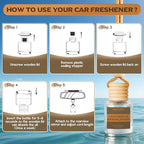 Car Air Freshener Diffuser Hanging, Leathery & Sandalwood Fragrance Oil