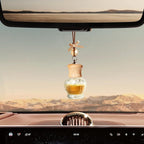 6 Pack Leak-Proof Hanging Car Diffuser - 8ml Refillable Empty Bottles with Wood Caps, 3 Funnels & 2 Droppers - Essential Oil Air Freshener for Car, Home or Office (6, Crown)