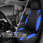 CAR PASS Neoprene Wetsuit Seat Covers, Waterproof Car Seat Covers Full Sets with 5mm Composite EVA, Universal Fit for Car Sedan, SUV Trucks Anti Slip with Airbag Compatible(Black Blue