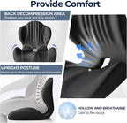 Seat Cushion for Office Chair and Car, L-Shaped Ergonomic Seat Cushions,Memory Foam Orthopedic Cushion with Coccyx Hollow,Lumbar Support & Tailbone Pain Relief for Car, Truck, Home,Gaming Chair,Black