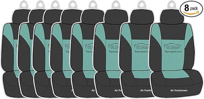 FH Group Car Hanging Air Freshener-Mini Seat Cover Design, Hudson Mist Scent- Long lasting for Auto, Home or Office-8 Pieces