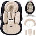 Infant Car Seat Insert with Extra Cushion for Preemie to Toddler, Reversible Newborn Carseat Insert for Baby Head Body Support, Fits for Stroller, Baby Swing, Bouncer - Dots, Beige